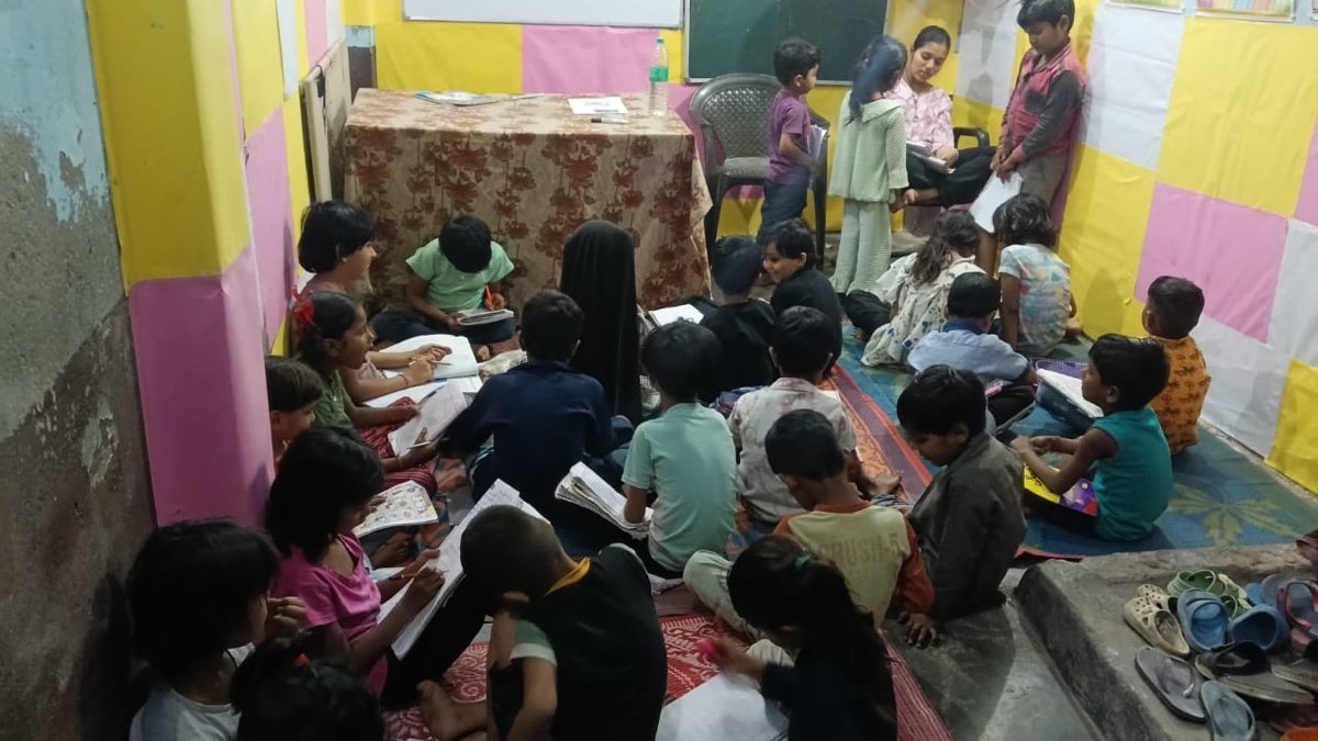 Aadi Foundation tutoring workshop with children